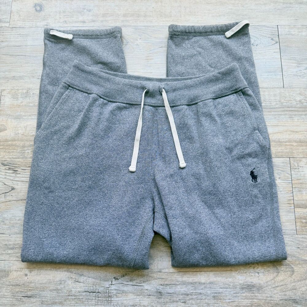 Polo Ralph Lauren Fleece Sweatpants Gray Heather Joggers Pony Logo Men's Small